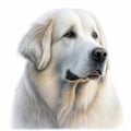 great Pyrenees dog realistic style white background 1 Royalty Free Stock Photo