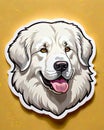 great pyrenees dog sticker decal face portrait Royalty Free Stock Photo