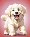 Great Pyrenees puppy dog cartoon character Royalty Free Stock Photo