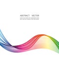 Great rainbow waves colorful gradient light blend line vector abstract Royalty Free Stock Photo