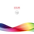 Great rainbow waves colorful gradient light blend line vector abstract Royalty Free Stock Photo