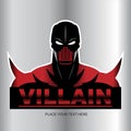 Great Red Villain isolated on metallic background