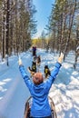 Great ride on finnish husky and woman