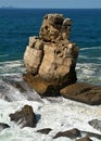 Rocks on the west coast in Portugal Royalty Free Stock Photo