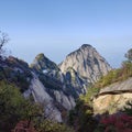 great rocky peak in Hua Shan mountain Royalty Free Stock Photo