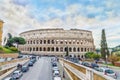 The Great Roman Colosseum (Coliseum, Colosseo) also known as the Flavian Amphitheatre.
