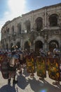 Great Roman games in Nimes, France Royalty Free Stock Photo