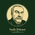 Great Russian artist. Vasily Polenov was a Russian landscape painter associated with the Peredvizhniki movement of realist artists Royalty Free Stock Photo