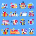 Great Sale Flat Icon Set Royalty Free Stock Photo