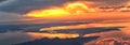Great Salt Lake Sunset Aerial view from airplane in Wasatch Rocky Mountain Range, sweeping cloudscape and landscape Utah Royalty Free Stock Photo