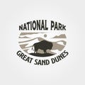 great sand dunes national park logo vintage symbol illustration design