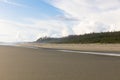 great sandy beach framed through forest Royalty Free Stock Photo