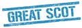 GREAT SCOT text on blue grungy rectangle stamp Royalty Free Stock Photo