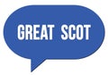GREAT  SCOT text written in a blue speech bubble Royalty Free Stock Photo