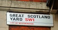 Great Scotland Yard Road Name, Westminster, SW1 England, 2018 Royalty Free Stock Photo