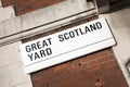 Great Scotland Yard Street Sign; Westminster; London