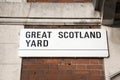 Great Scotland Yard Street Sign; Westminster; London