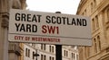 Great Scotland Yard SW1 Sign, London, United Kingdom Royalty Free Stock Photo