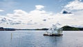 Floating sculpture in front of the Oslo Opera House Royalty Free Stock Photo