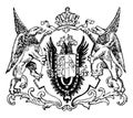 The Great Seal of the Austro-Hungarian Monarchy, vintage engraving