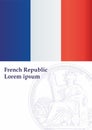 Great Seal of France, Flag of France, French Republic. Bright, colorful vector illustration. Royalty Free Stock Photo