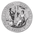 Great seal or hallmark of North Carolina vintage engraving