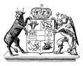 The Great Seal of Mecklenburg Schwerin are German Seal, vintage engraving