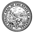 The Great Seal of the State of Montana, vintage illustration