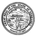 The Great Seal of the State of Nebraska, 1867, vintage illustration