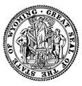 The Great Seal of the State of Wyoming, vintage illustration