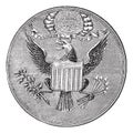 Great Seal of the United States of North America, vintage engraved illustration Royalty Free Stock Photo
