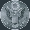 Great Seal of the United States obverse from the back of a one dollar bill. Royalty Free Stock Photo