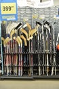 Great selection of hockey sticks in the store