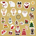 Great set of festive childrens Christmas stickers. Royalty Free Stock Photo