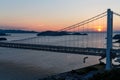 Great Seto Bridge during sunset Royalty Free Stock Photo