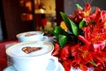 Great picture of romantic cappuccinos Royalty Free Stock Photo