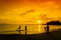 Great silhouette fisherman