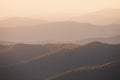 Great Smoky Mountain panoramic on a clear blue sky day in October during the Autumn season Royalty Free Stock Photo