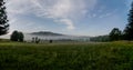 Great Smoky Mountain pasture at sunrise. Royalty Free Stock Photo