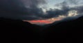 Great smoky mountains areal night view.