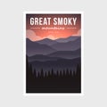 Great Smoky Mountains National Park poster vector illustration design