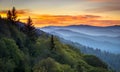 Great Smoky Mountains National Park Scenic Sunrise Landscape
