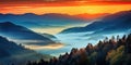 Great Smoky Mountains National Park Scenic Sunset Landscape vacation getaway destination