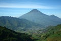 Ruralscape valley mountains at dieng Royalty Free Stock Photo