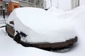 Great snowfall covered car Royalty Free Stock Photo