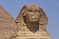 Great Sphinx in front of pyramid of Khafre in Giza Royalty Free Stock Photo