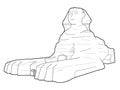 The Great Sphinx, Giza, Egypt: Vector Illustration Hand Drawn Cartoon Art Royalty Free Stock Photo