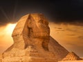 Great Sphinx of Giza and the pyramids in Egypt Royalty Free Stock Photo