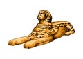 Great Sphinx of Giza from a splash of watercolor, colored drawing, realistic Royalty Free Stock Photo