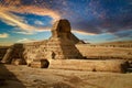 The Great Sphinx of Giza at sunset, Egypt Royalty Free Stock Photo